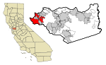 Contra Costa County California Incorporated and Unincorporated areas Richmond Highlighted